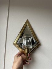 PartyLite Infinity Candle Wall Sconce Brass Beveled Mirror Glass