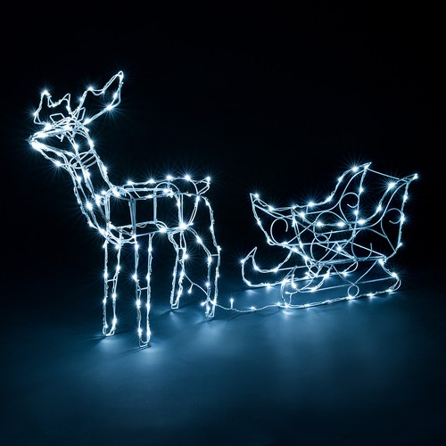 Reindeer sleigh light outdoor - sleigh,