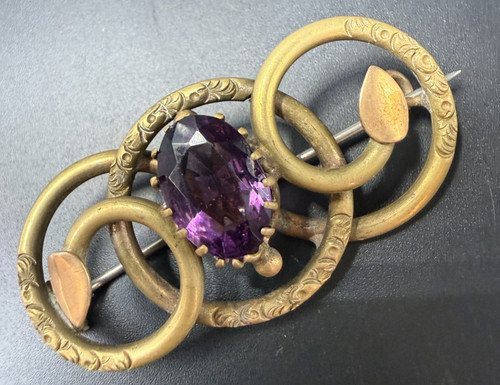 Antique victorian large brooch - antique,