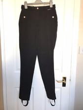 HORKA Black Jodphur Breeches, Leather Knee Grips, Side Pockets, Boot Straps 28R,