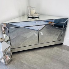 Mirrored Mirror Corner TV Unit