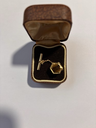 Vintage gold tie tack with - gold,
