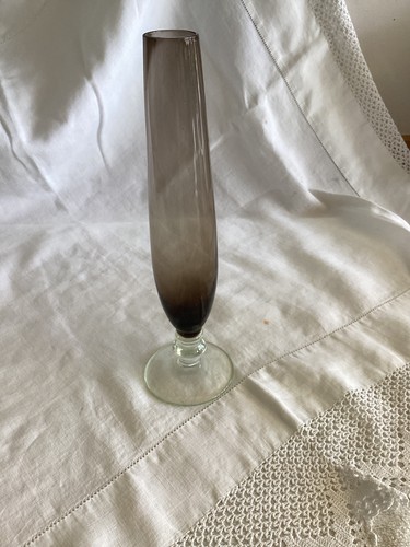 Vintage smoked glass flute - vintage,