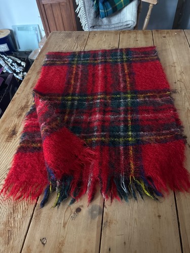 Vintage tartan mohair lap - mohair,