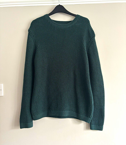 Topman green waffle knit crew - topman,
