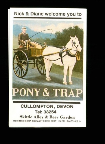 Matchbox label pub pony - &, trap