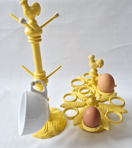 Vintage yellow cast iron - yellow,