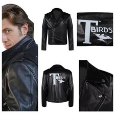 Grease Danny T-birds Cosplay Costume Halloween Carnival Party black Jacket Coat