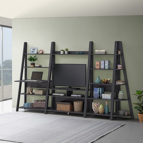 Black computer desk with - black,
