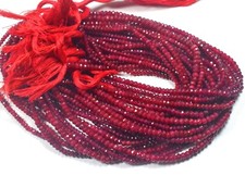 Dainty Red Ruby Micro Faceted Rondelle Gemstone 4-7MM Beads 12.5" Craft Making