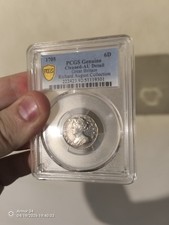 1705 Sixpence Queen Anne Roses