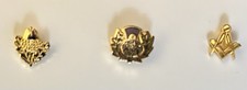 Freemason Masonic Mason Set Of 3 Lapel Pin Badges