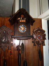large musical antique black forest cuckoo clock