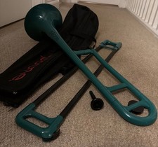 Jiggs P Bone Tenor Trombone Green Includes Mouthpiece & Soft Case VGC