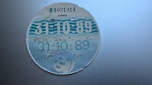 Rare collectable old tax disc - rare,