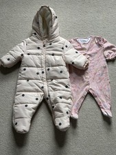 Maybe baby Quilted Pink Pram suit and Next  Pink All In One 3 - 6 Months New