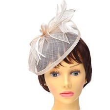 Large Cream Hat Fascinator on
