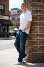 ED HARDY By Christian Audigier Baggy Y2K Denim Jeans Mens 34 Straight Leg