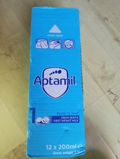 Aptamil Stage 1 Ready to Feed Infant Milk, 12 × 200ml New.
