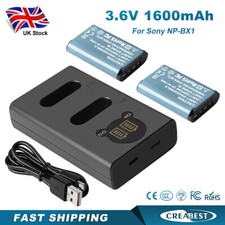 2Pack 1.6Ah NP-BX1 Battery+Dual Charger For Sony Cyber-Shot DSC-RX100 RX1R WX300