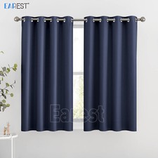 2PCS Blackout Curtains Eyelet Ring Top Thick Thermal Ready Made Pair Luxury Grey
