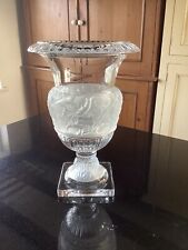 Large Bohemian Crystal  Grecian Style Footed Glass Urn Vase Wedding Centrepiece