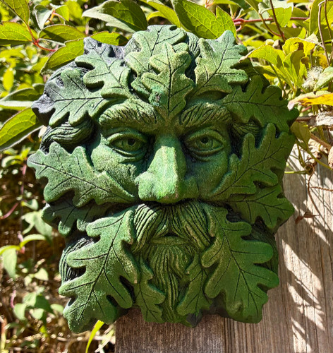 Green man wall plaque oak - man,
