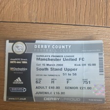 Ticket stub derby county v - stub-,
