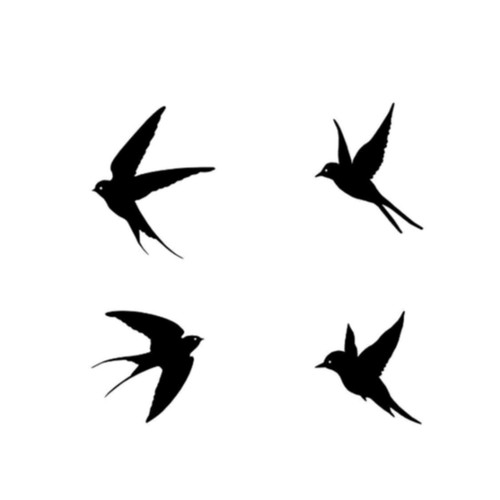 Metal bird wall hanging - 4x,