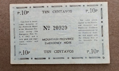 Philippines ww2 emergency note - philippines,