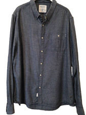 Mens Shirt UK Size X Large. Blue . Morley. Press stud button.Smart