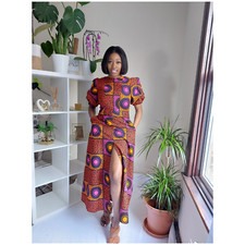 AFRICAN PRINTANKARA SLIT MAXI
