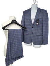 M&S Blue Check Skinny Fit 2