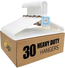 30 Pack Plastic Hangers, Super