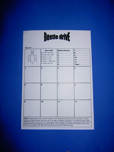 Beetle drive game score - game, cards