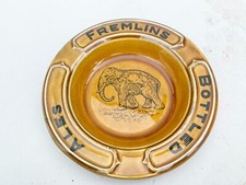 VINTAGE CERAMIC ASHTRAY FREMLINS BOTTLED ALES ELEPHANT DESIGN BEER ADVERTISING