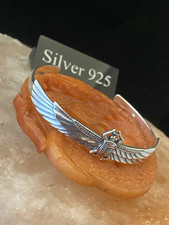 Silver Egyptian Scarab Cuff  Bangle