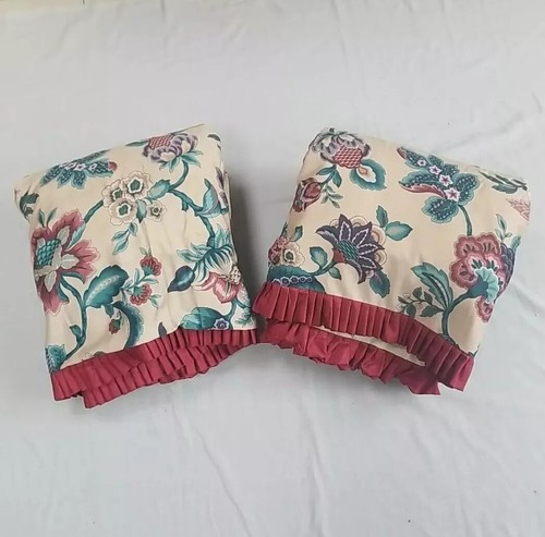 Vintage frilled drapes lined - vintage,