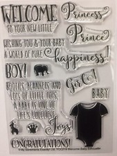 NEW BABY clear ink stamp set card craft stamping printing My Sentiments Exactly!