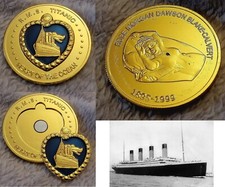 Titanic Gold Coin Heart of the Ocean 1912 White Star Line Sank Shipwreck Rose