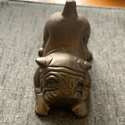 Brass bulldog figurine - figurine, statue