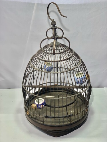 Vintage chinese bird cage - bird,
