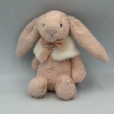 Jellycat Small Bashful Blush Snow Bunny Retired And Rare Pink/White