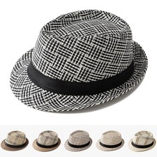 Straw Trilby Sun Hat Mens