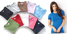 New Women's Plain TShirt Tees Ladies Girl Vest Basic Top Fashion Shirt Size 8-22