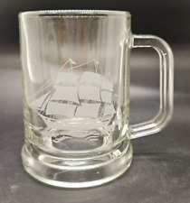 Vintage Glass Tankard Etched