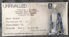 2017 Hibs v Aberdeen • Scottish Cup Semi-Final • MATCH TICKET