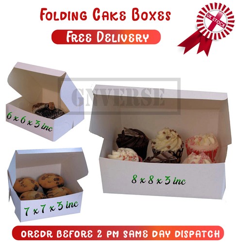 White folding cardboard cake - white,