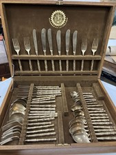 Vintage Thailand Brass 48 Piece (6 Persons) Canteen Of Cutlery 