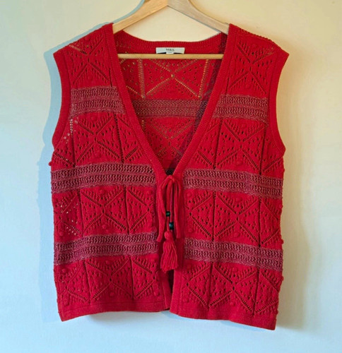 Red open knit - red, open-knit